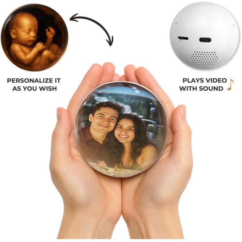 Electronic Crystal Ball Photo & Video Display – Personalized Gift with Sound | Great for Love & Memories