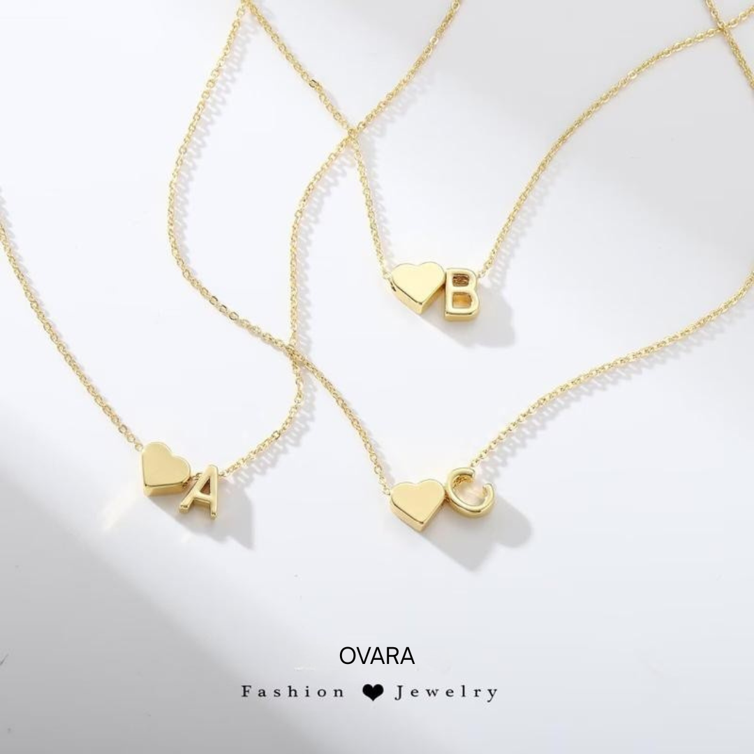 24 Karot Gold Plated Tiny Initial Necklaces