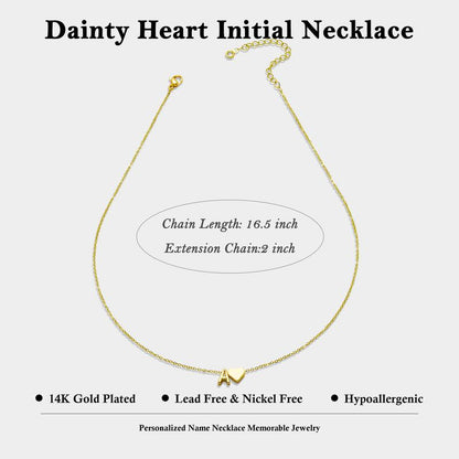 24 Karot Gold Plated Tiny Initial Necklaces