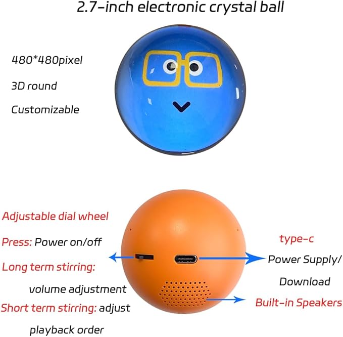 Electronic Crystal Ball Photo & Video Display – Personalized Gift with Sound | Great for Love & Memories