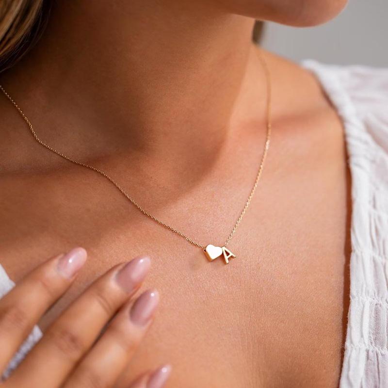 24 Karot Gold Plated Tiny Initial Necklaces