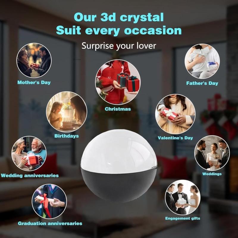 Electronic Crystal Ball Photo & Video Display – Personalized Gift with Sound | Great for Love & Memories